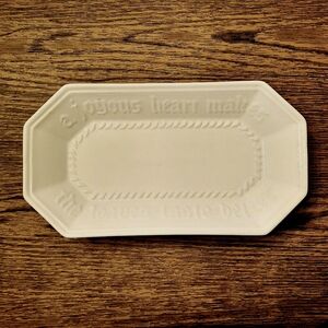 Phaltzgraff, Vintage, White Ceramic Bread Loaf Plate With Decorative Slogan